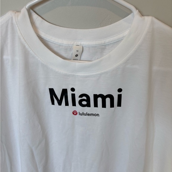 NWT Lululemon All Yours Cotton Tee White Miami Size 10 - Picture 2 of 5